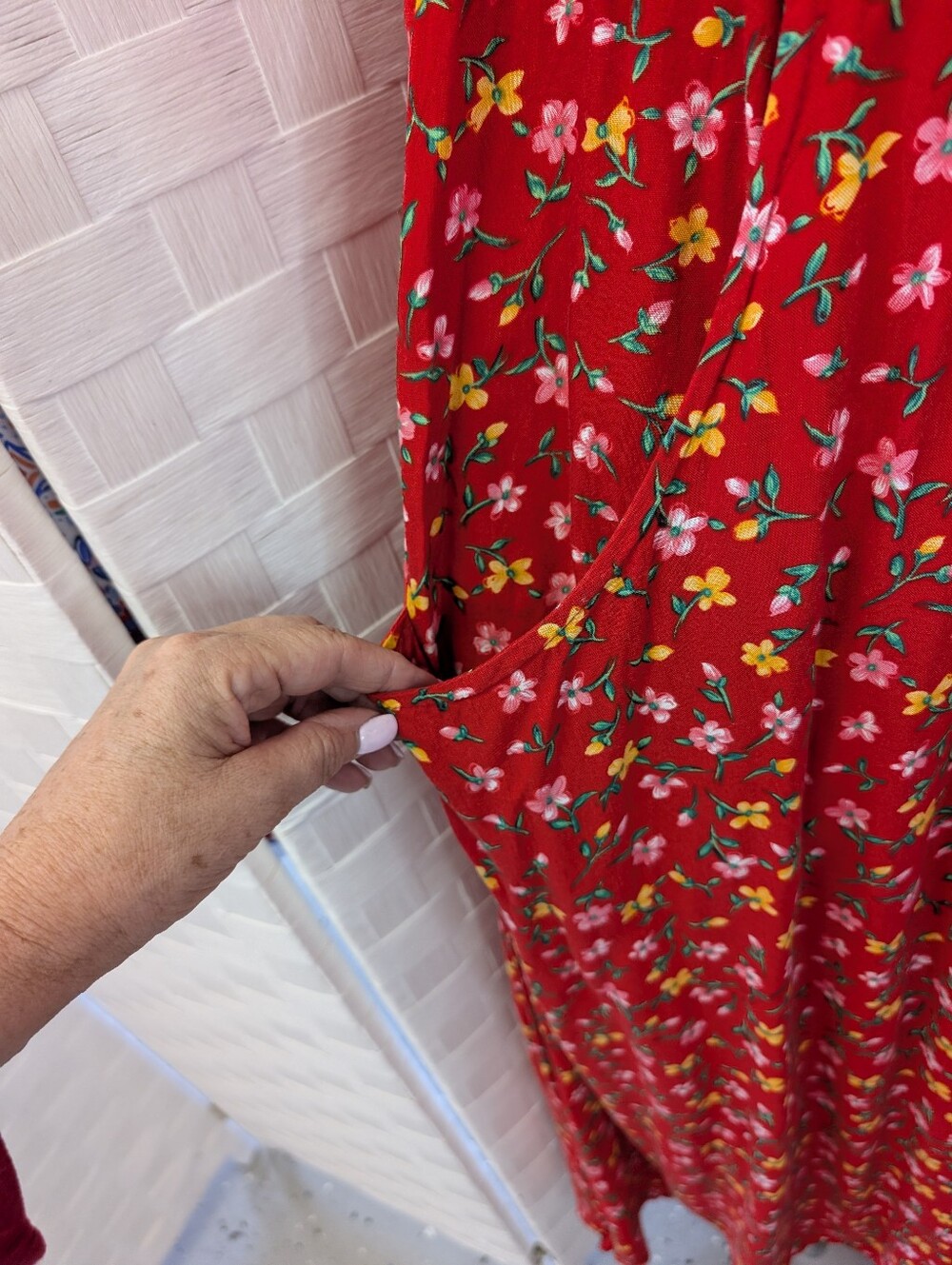 Vintage Dress By Dressing Clio Red Cottagecore Style  Sleeveless Maxi Dress Sz M - Picture 3 of 6